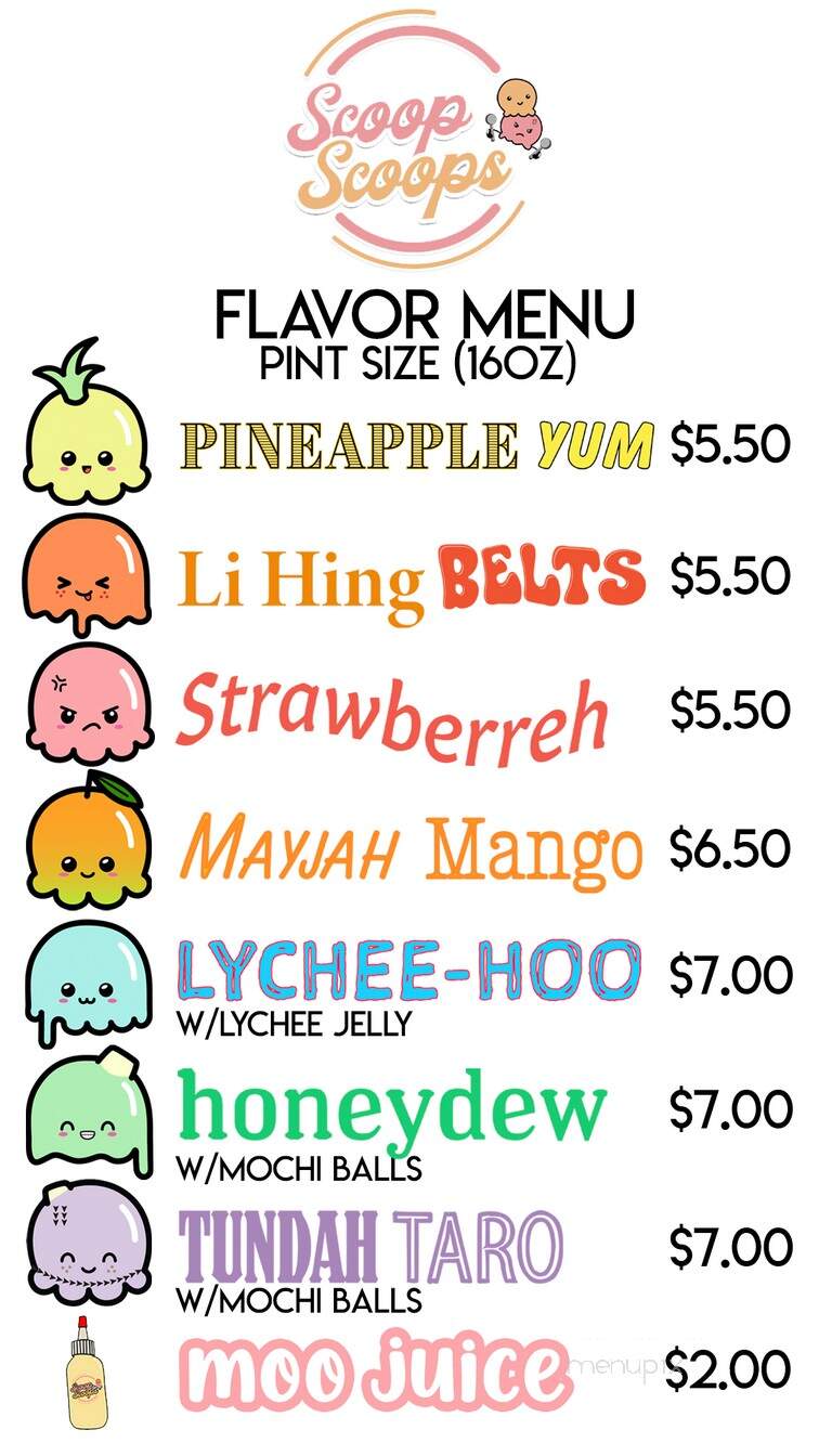 Scoop Scoops Hi - Honolulu, HI menu_pic