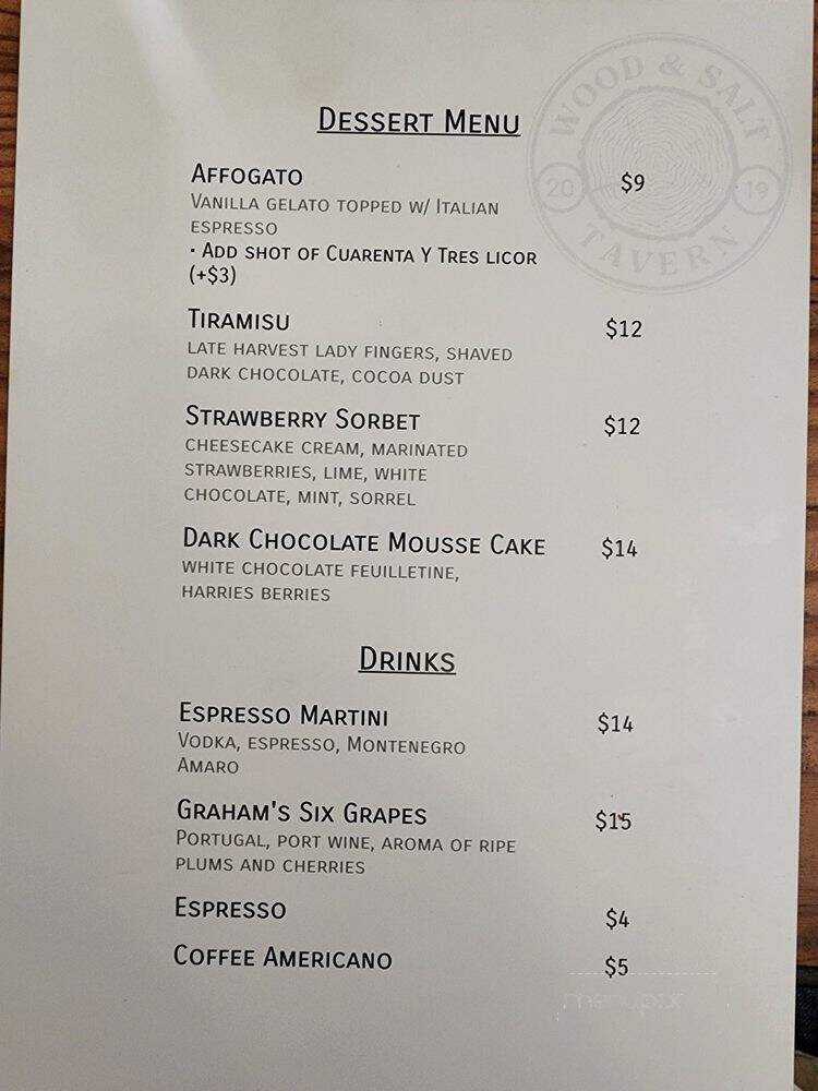 Wood & Salt Tavern - Long Beach, CA menu_pic