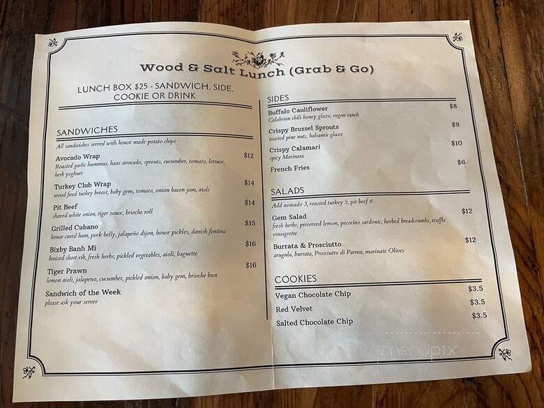 Wood & Salt Tavern - Long Beach, CA menu_pic