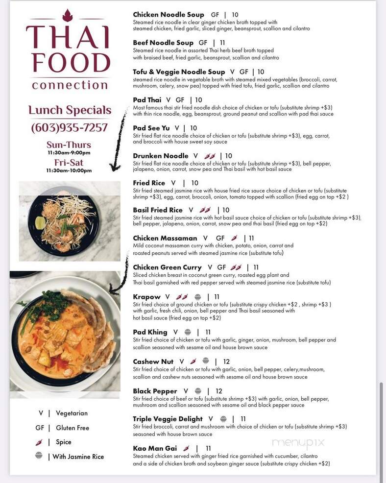 Thai Food Connection - Manchester, NH menu_pic