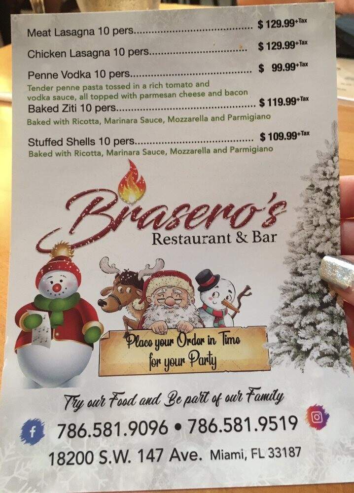 Brasero's Restaurant & Bar - Miami, FL menu_pic