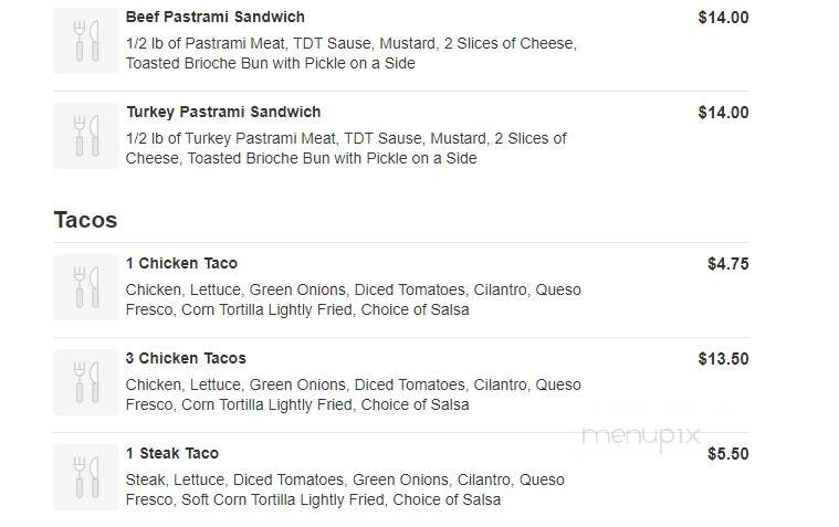 Treat Day Truck - Los Angeles, CA menu_pic