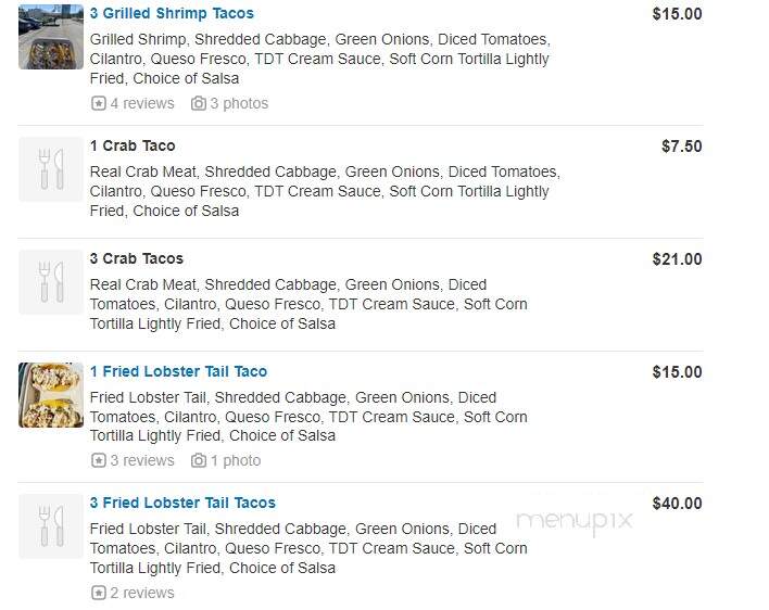 Treat Day Truck - Los Angeles, CA menu_pic