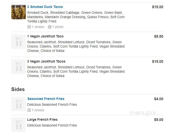 Treat Day Truck - Los Angeles, CA menu_pic