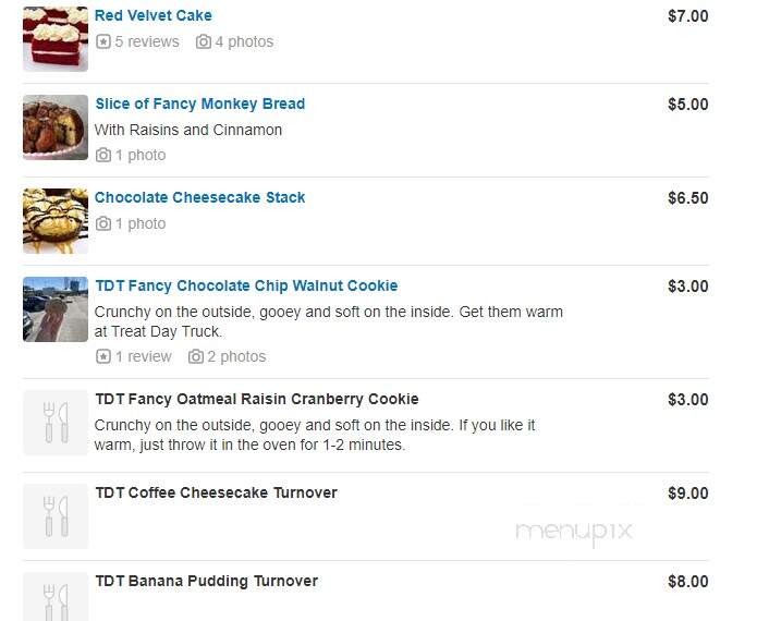Treat Day Truck - Los Angeles, CA menu_pic