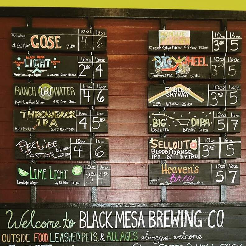 Black Mesa Brewing - Norman, OK menu_pic