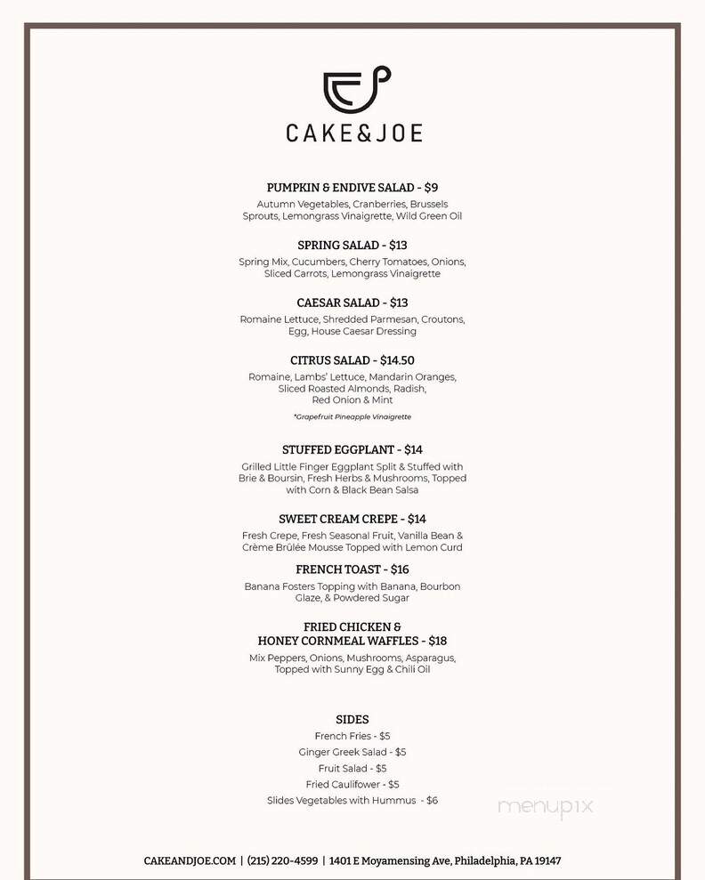 Cake & Joe - Philadelphia, PA menu_pic