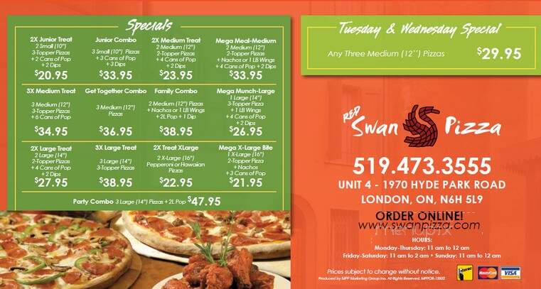 Red Swan Pizza - London, ON menu_pic