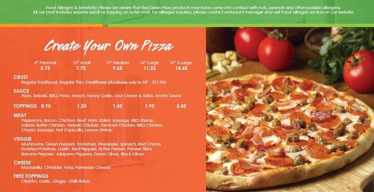 Red Swan Pizza - London, ON menu_pic