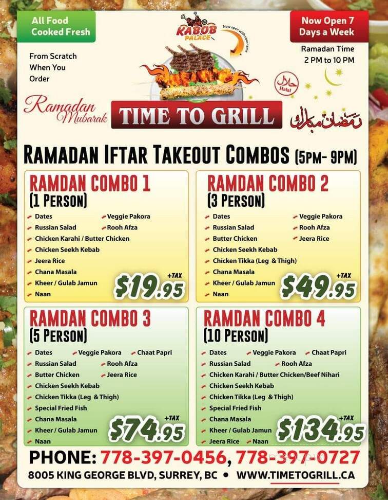 Time To Grill - Surrey, BC menu_pic