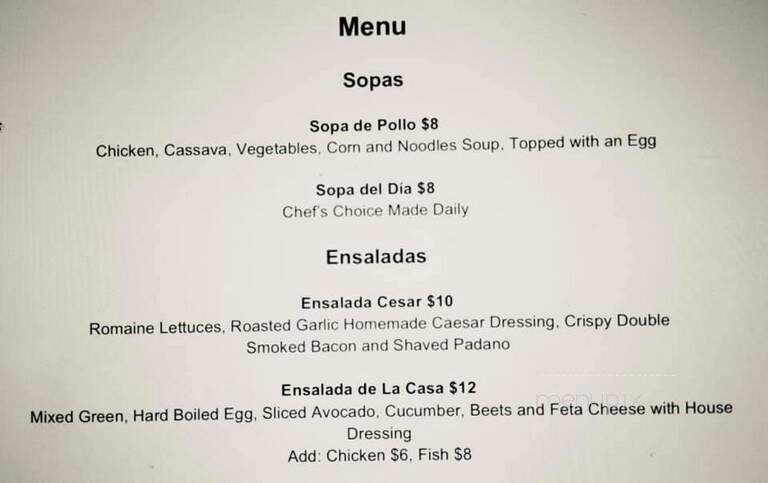 Casa Mia Cafe - Oakville, ON menu_pic