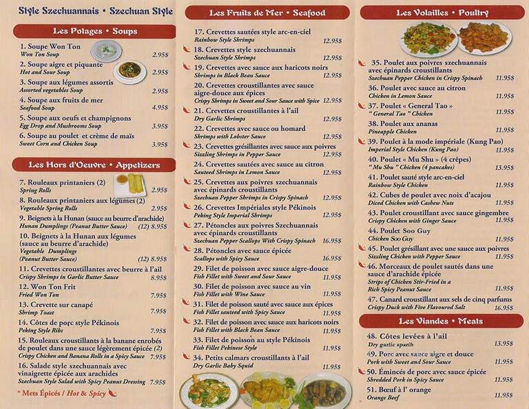 La Chinoise - Vaudreuil-Dorion, QC menu_pic