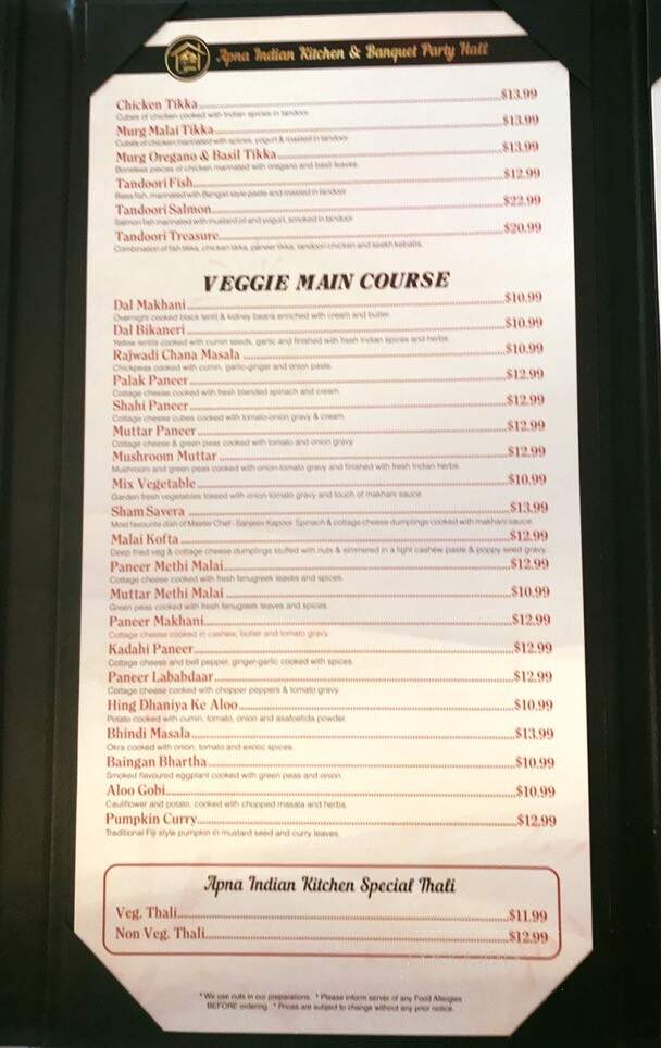 Apna Indian Kitchen - Langley City, BC menu_pic