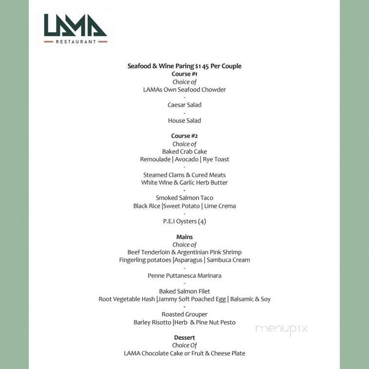 LAMA - Fort Erie, ON menu_pic