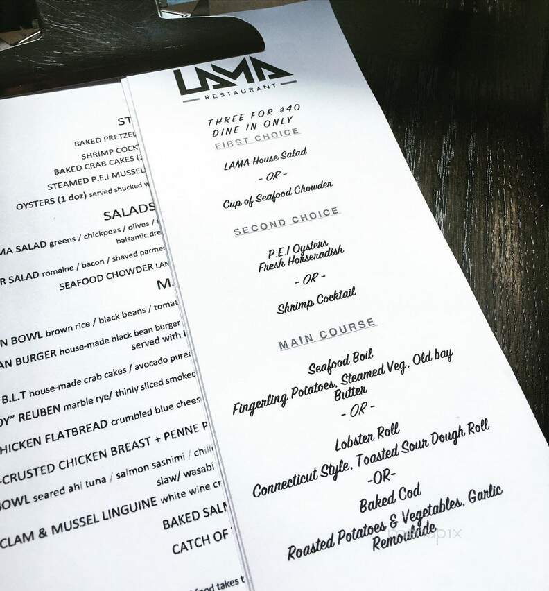 LAMA - Fort Erie, ON menu_pic