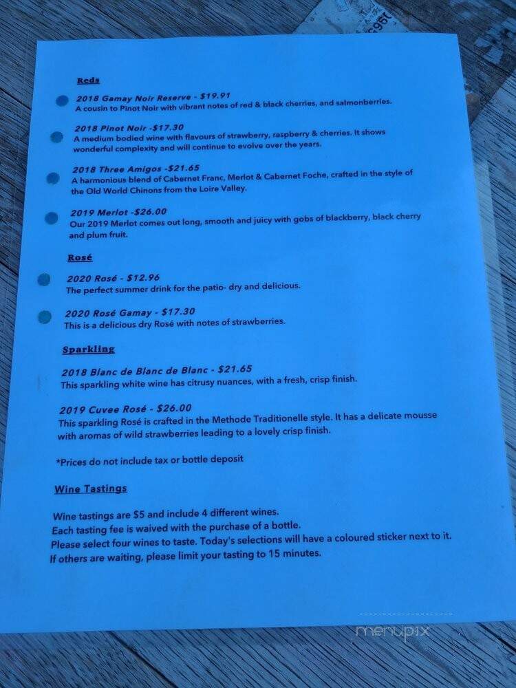 Mt Lehman Winery - Abbotsford, BC menu_pic