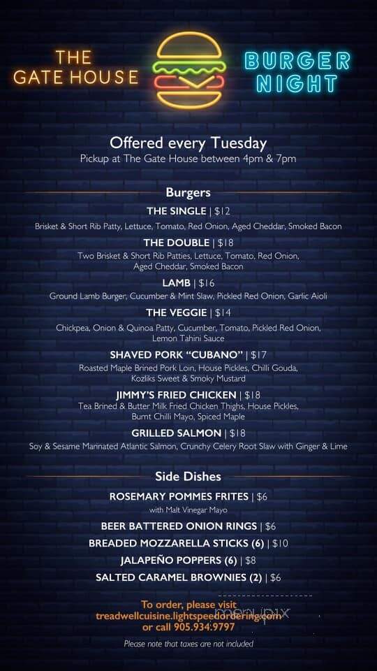Treadwells - Niagara-on-the-Lake, ON menu_pic