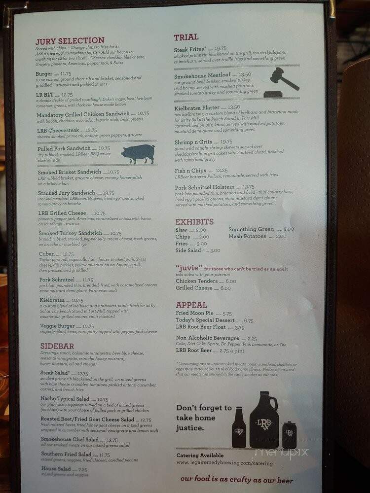 Legal Remedy Brewing Pizza - Rock Hill, SC menu_pic