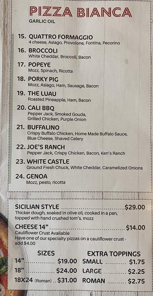 Fat Tomatoes - Holyoke, MA menu_pic