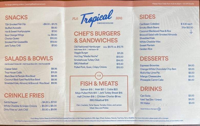 Tropical Smokehouse - West Palm Beach, FL menu_pic