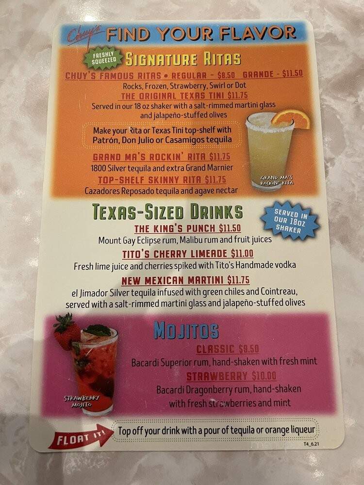 Chuy's - Pembroke Pines, FL menu_pic