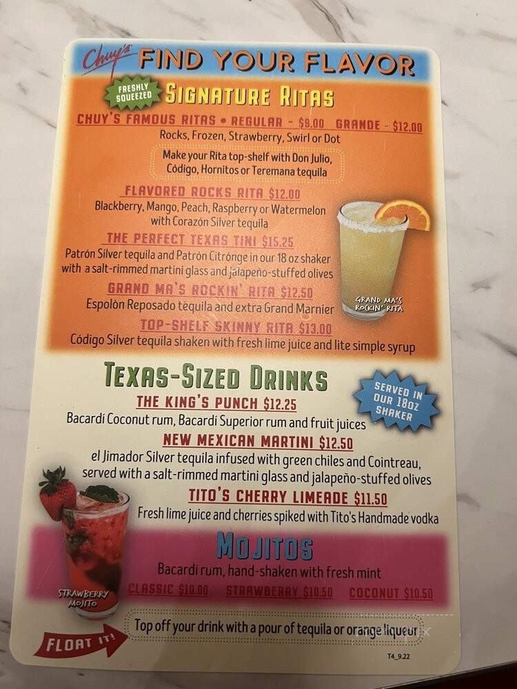 Chuy's - Pembroke Pines, FL menu_pic