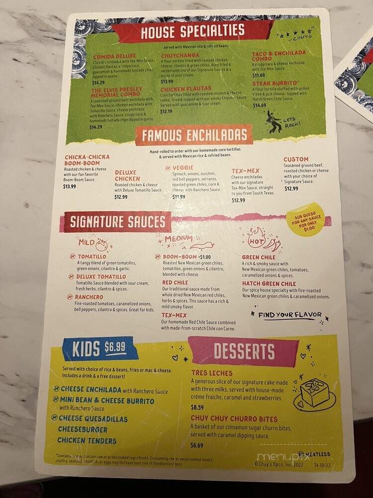 Chuy's - Pembroke Pines, FL menu_pic