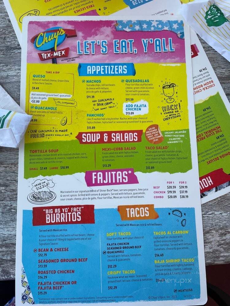 Chuy's - Pembroke Pines, FL menu_pic