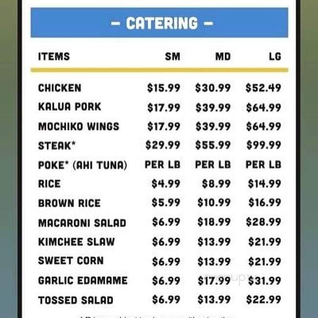 Moku Hawaiian Grill - Phoenix, AZ menu_pic