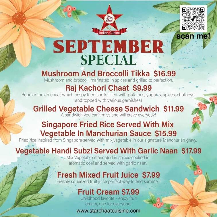 Star Chaat Cuisine - Dublin, CA menu_pic