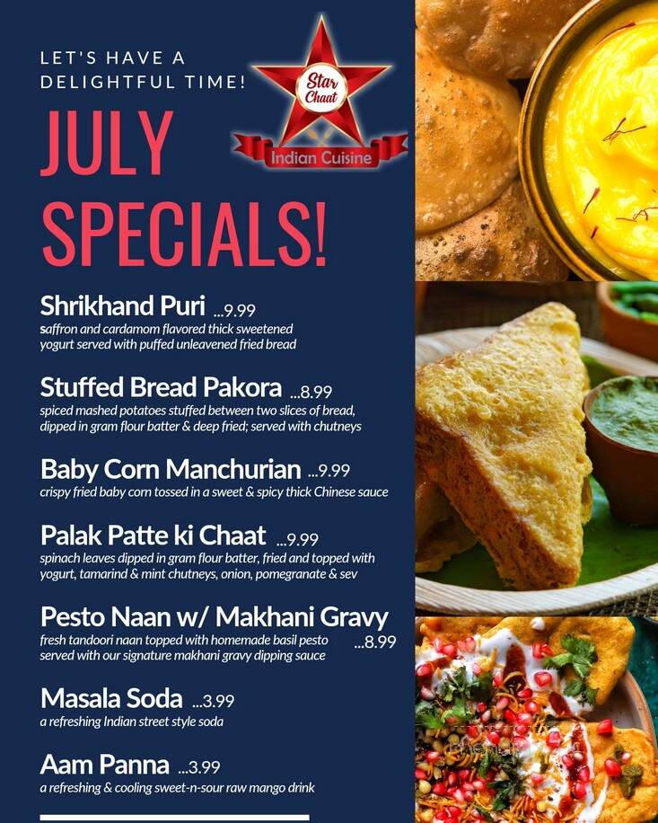 Star Chaat Cuisine - Dublin, CA menu_pic