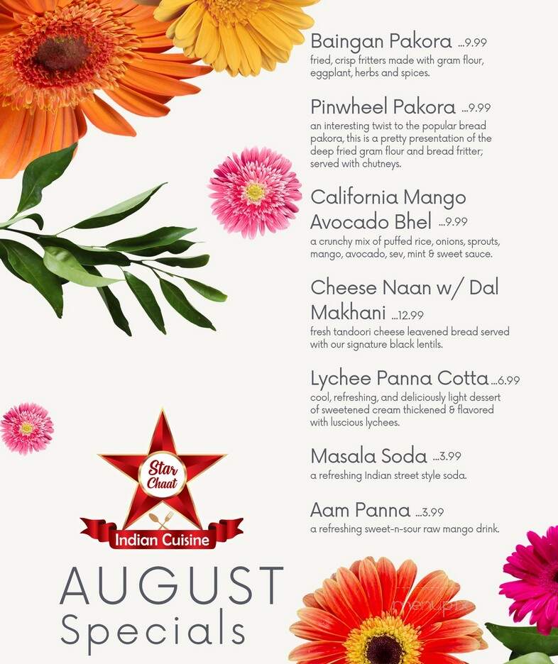 Star Chaat Cuisine - Dublin, CA menu_pic
