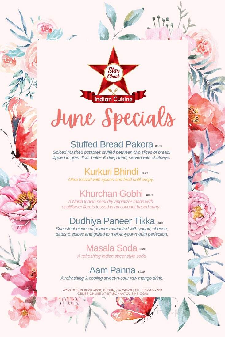 Star Chaat Cuisine - Dublin, CA menu_pic