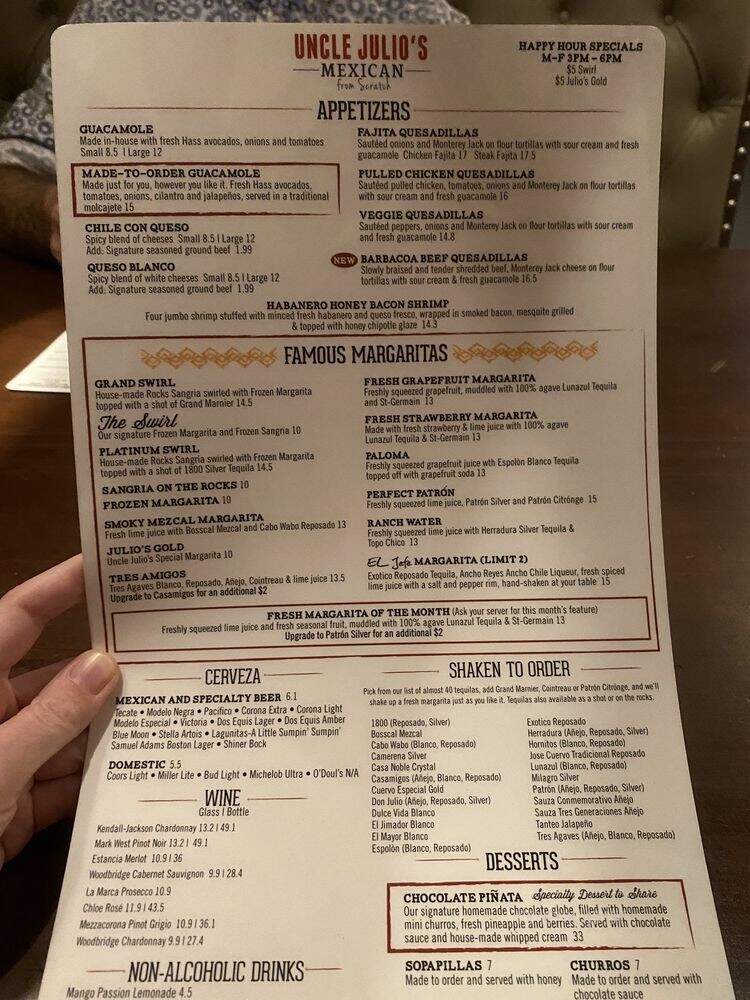 Uncle Julio's - Frontenac, MO menu_pic