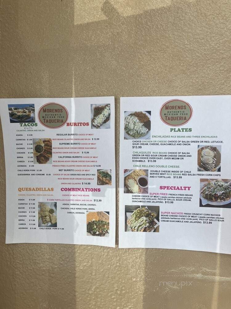 Morenos Taqueria - Pismo Beach, CA menu_pic