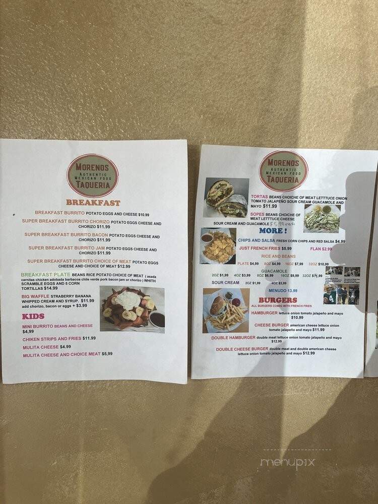 Morenos Taqueria - Pismo Beach, CA menu_pic