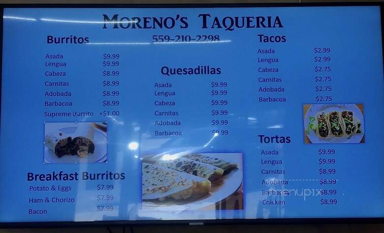 Morenos Taqueria - Pismo Beach, CA menu_pic