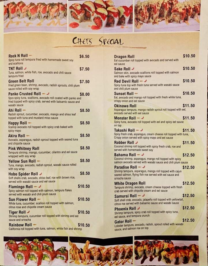 Takashi the Art Of Sushi - Camp Hill, PA menu_pic