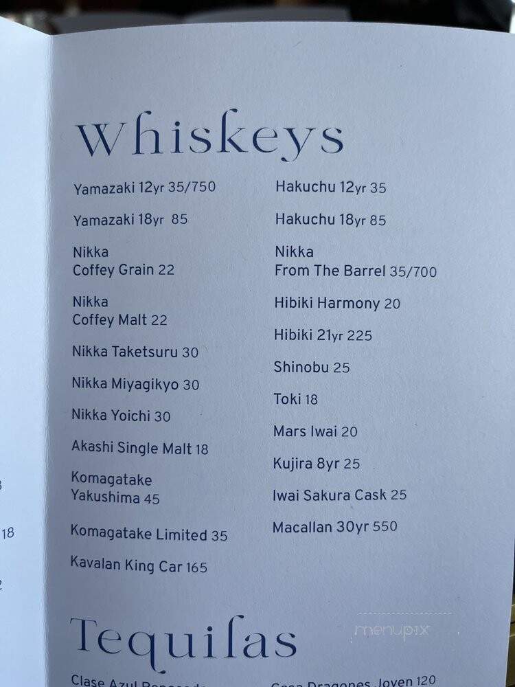 Kessaku - Dallas, TX menu_pic