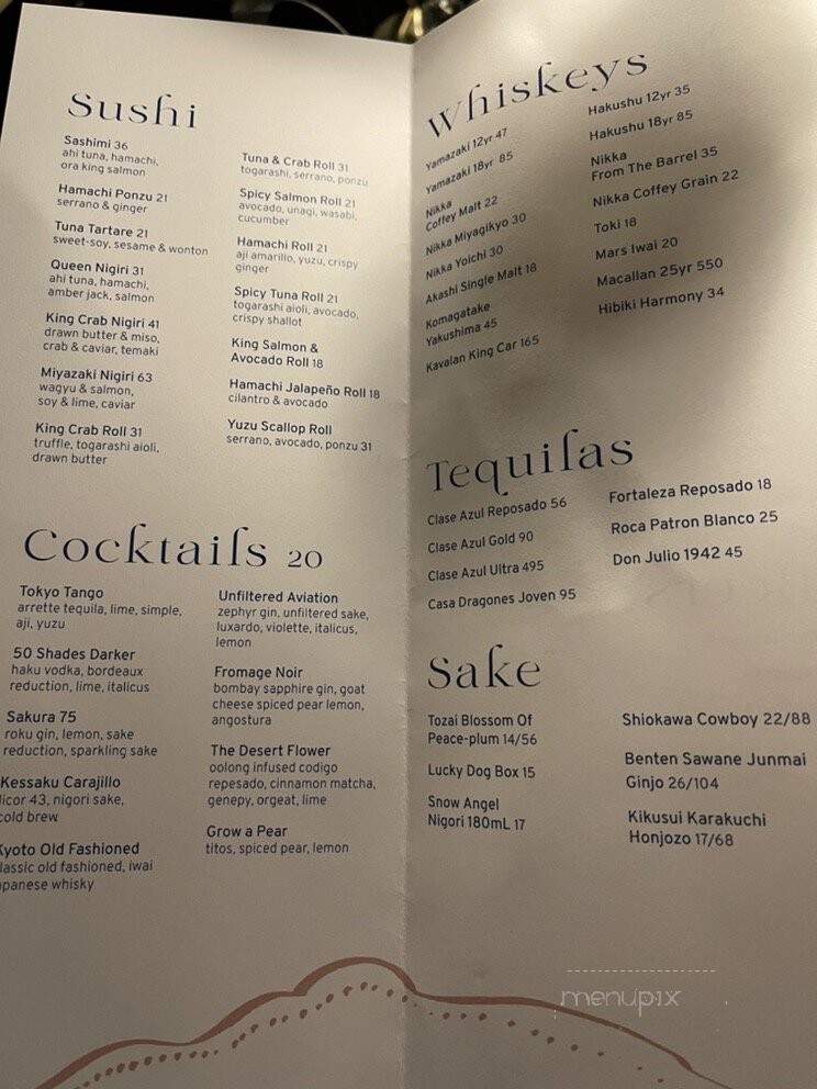 Kessaku - Dallas, TX menu_pic