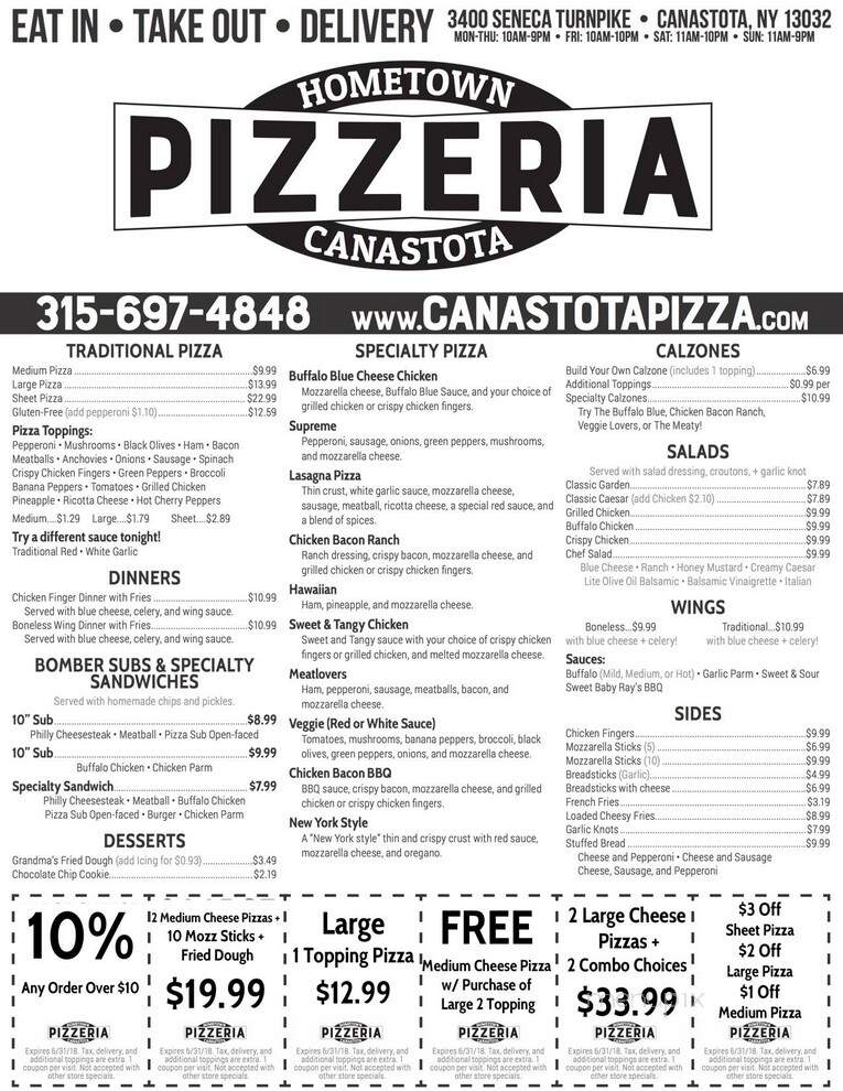 Hometown Pizzeria - Canastota, NY