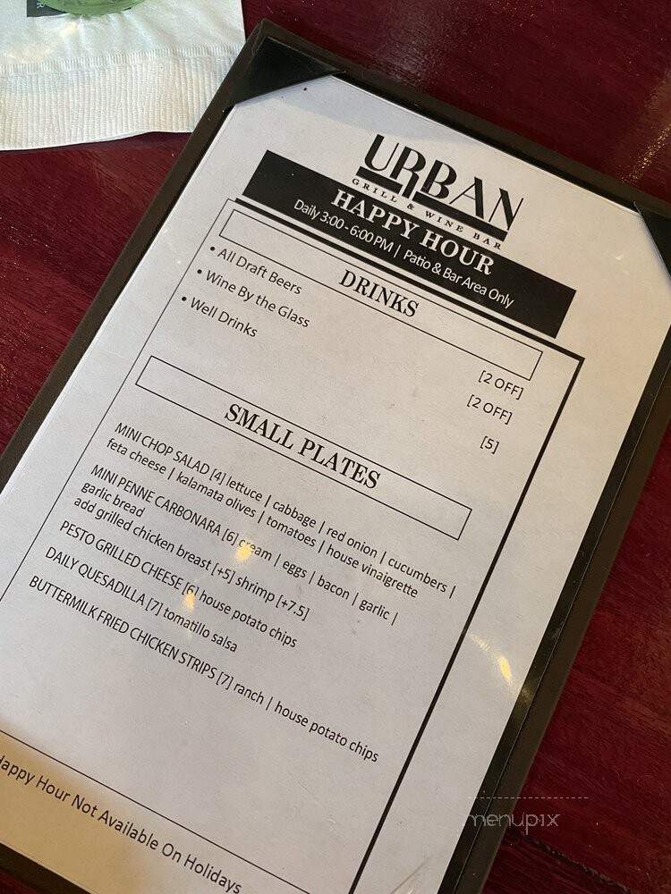 Urban Grill and Wine Bar - McKinney, TX menu_pic