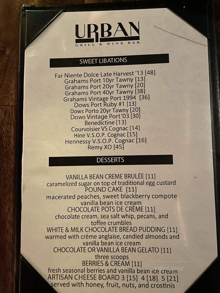 Urban Grill and Wine Bar - McKinney, TX menu_pic