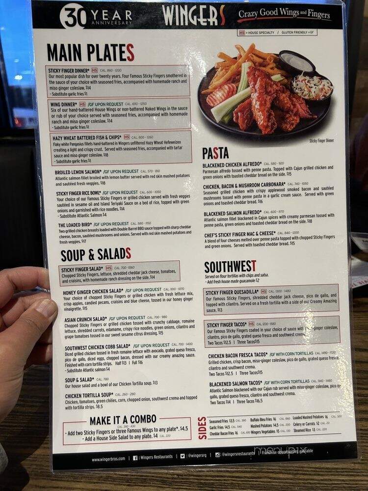Wingers Restaurant & Alehouse - West Bountiful, UT menu_pic