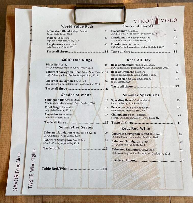 Vino Volo - Orlando, FL menu_pic