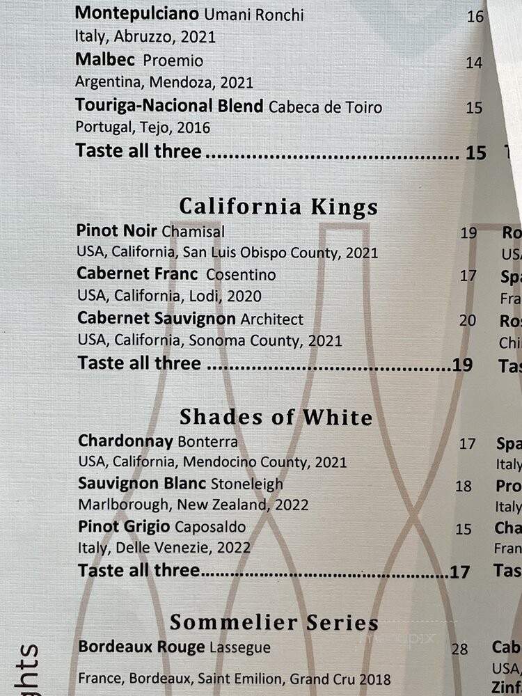 Vino Volo - Orlando, FL menu_pic