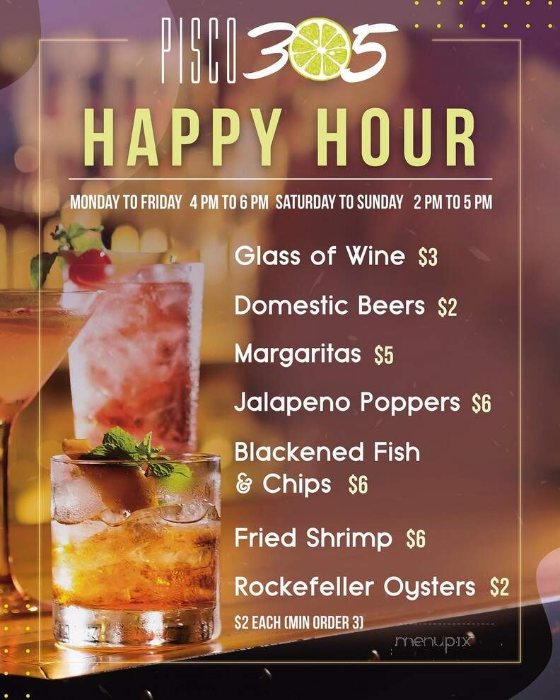 Pisco 305 - Murfreesboro, TN menu_pic