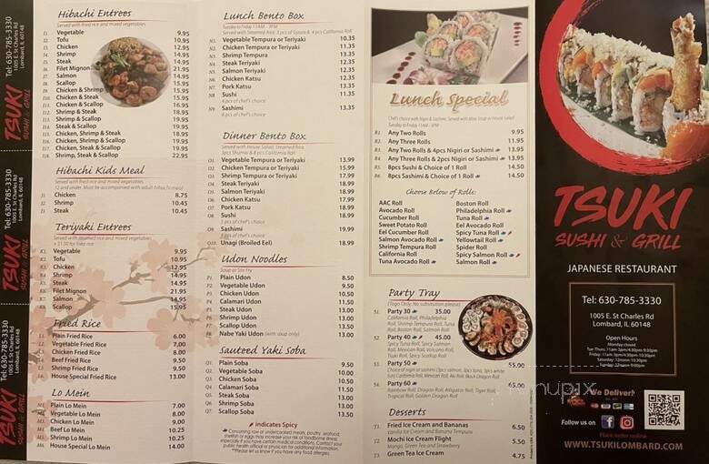 Tsuki Sushi & Grill - Lombard, IL menu_pic