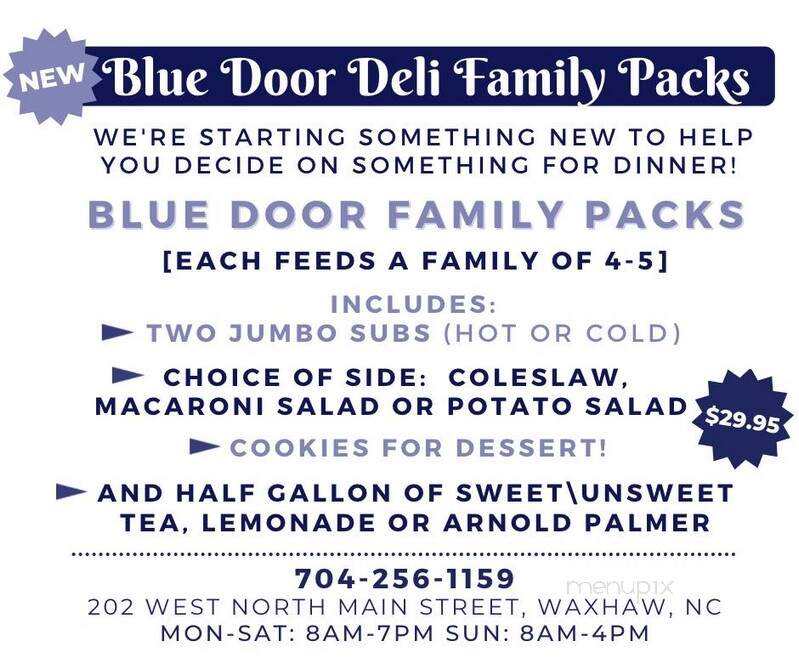 Blue Door Deli & Market - Waxhaw, NC menu_pic