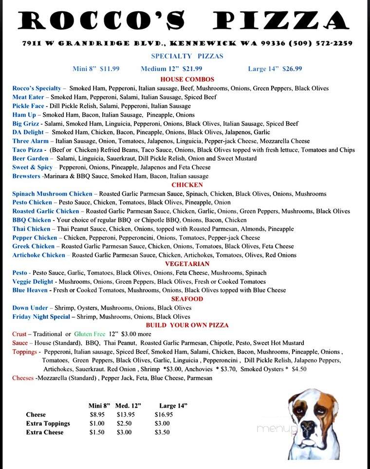 Rocco's Pizza - Kennewick, WA menu_pic